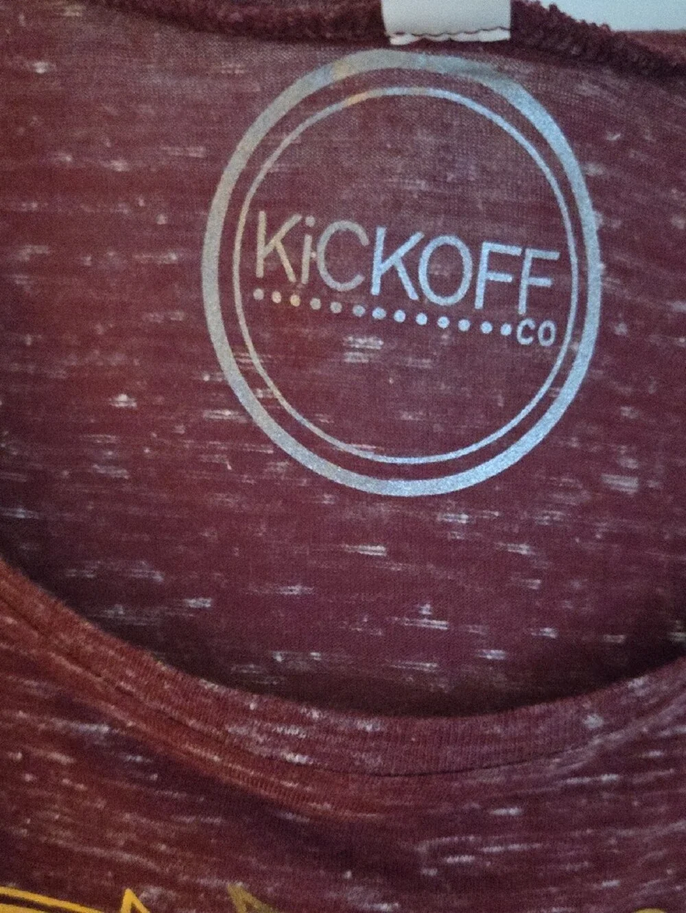 Seminoles Heathered Maroon Tee with Gold Script - Picture 3 of 4